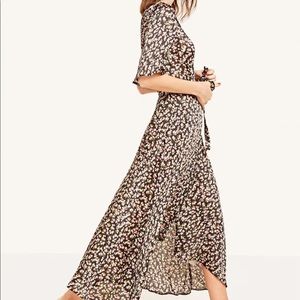 Nobody’s Child Black Pink Floral Ditsy Willow Wrap Midi Kimono Dress 6